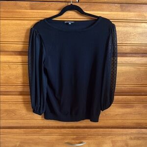 Adrianna Papell Blue Ribbed Fitted Blouse